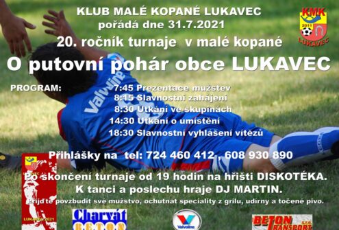 Turnaj v malé kopané „O pohár obce  Lukavec u Hořic“