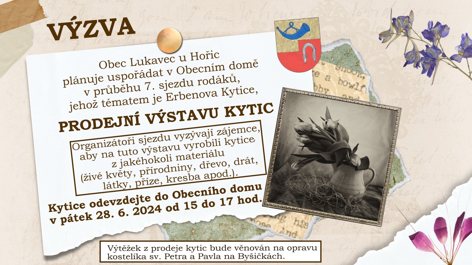 Výzva vázání kytice sjezd rodáků 2024