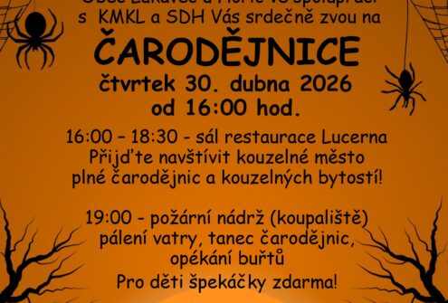 ČARODĚJNICE V LUKAVCI U HOŘIC: PŘIJĎTE SI UŽÍT KOUZELNÉ ODPOLEDNE I VEČER