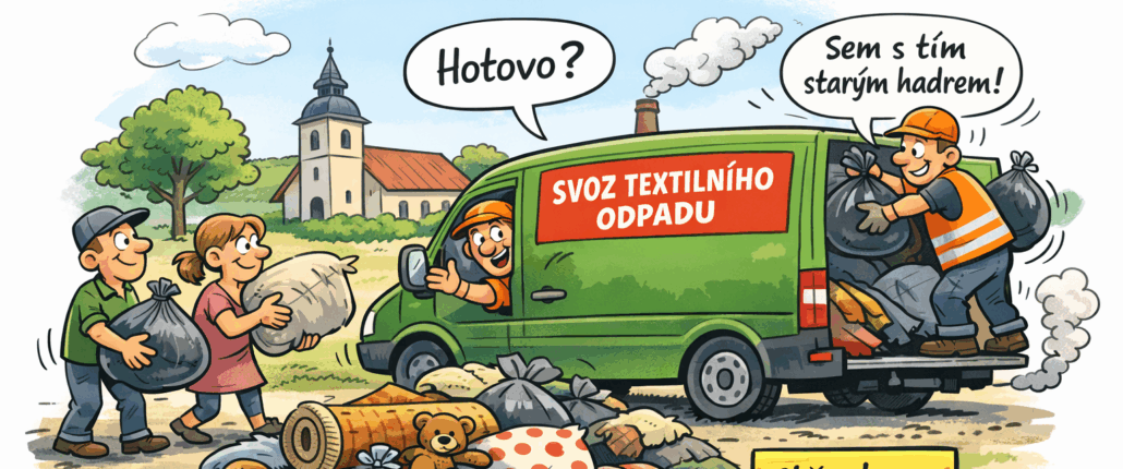 KAM SE ZNEHODNOCENÝM TEXTILEM? V KVĚTNU PROBĚHNE MOBILNÍ SVOZ V OBCI.