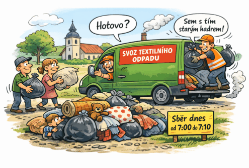 KAM SE ZNEHODNOCENÝM TEXTILEM? V KVĚTNU PROBĚHNE MOBILNÍ SVOZ V OBCI.