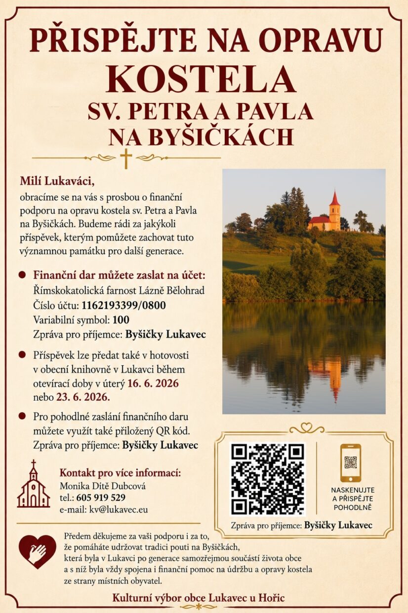 Příspěvek na opravu kostela