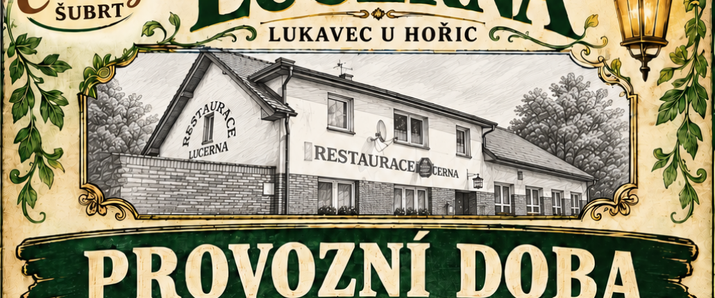 OTEVÍRACÍ DOBA HOSPODY V OBDOBÍ  OD 1.11.  2026 DO 30.4. 2027